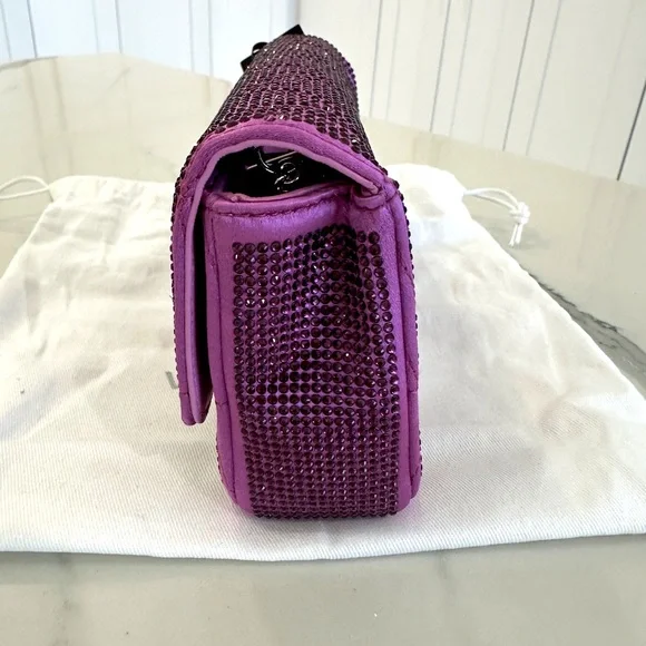 Versace Mini Medusa Monogram Crystal Embellished Satin Shoulder Bag - Picture 3 of 11